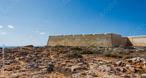 Fortress of Sagres landscape with blue sky