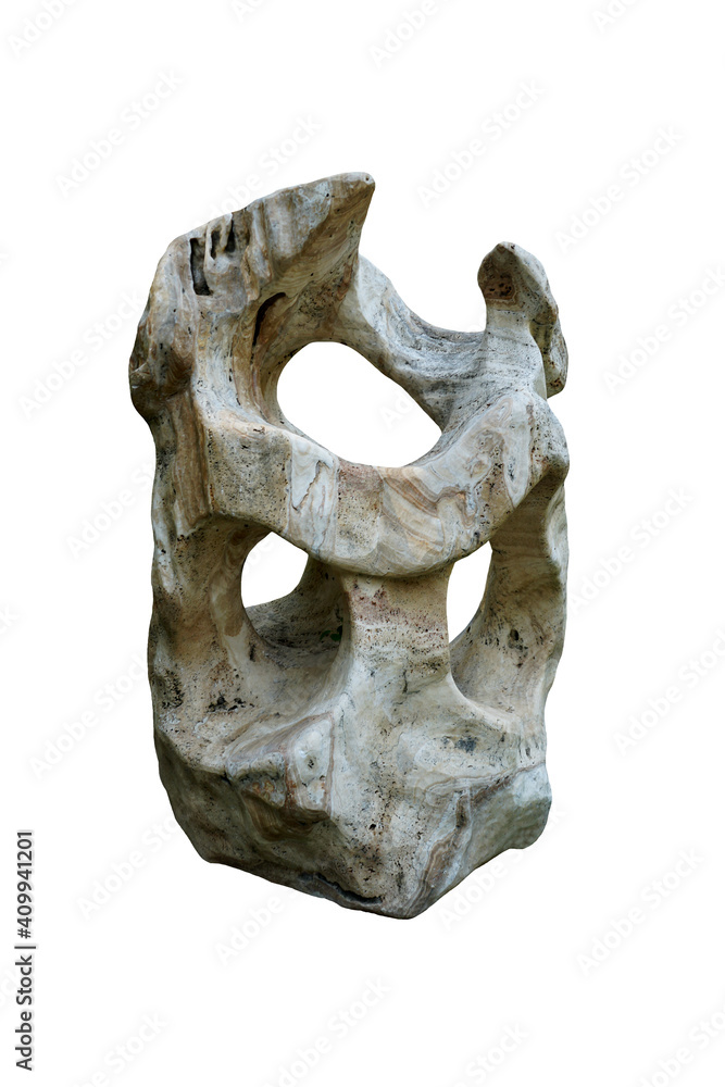 Strange marble rock for decoration. A big stone isolated on white background. Strange marble rock for decoration. A big stone isolated on white background.
