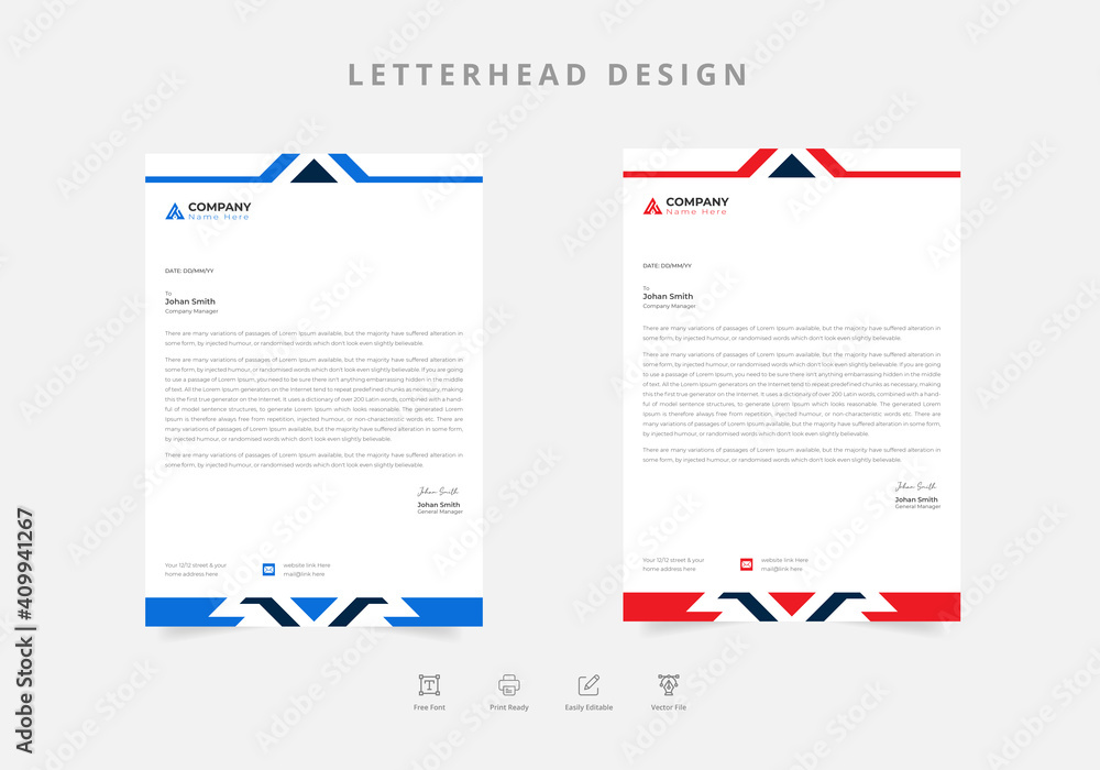 letterhead design. Orange and purple modern business letterhead template Vector