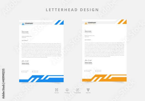 Professional corporate and modern letterhead template Vector