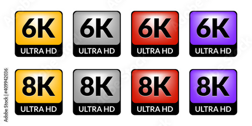 6k and 8k icon set