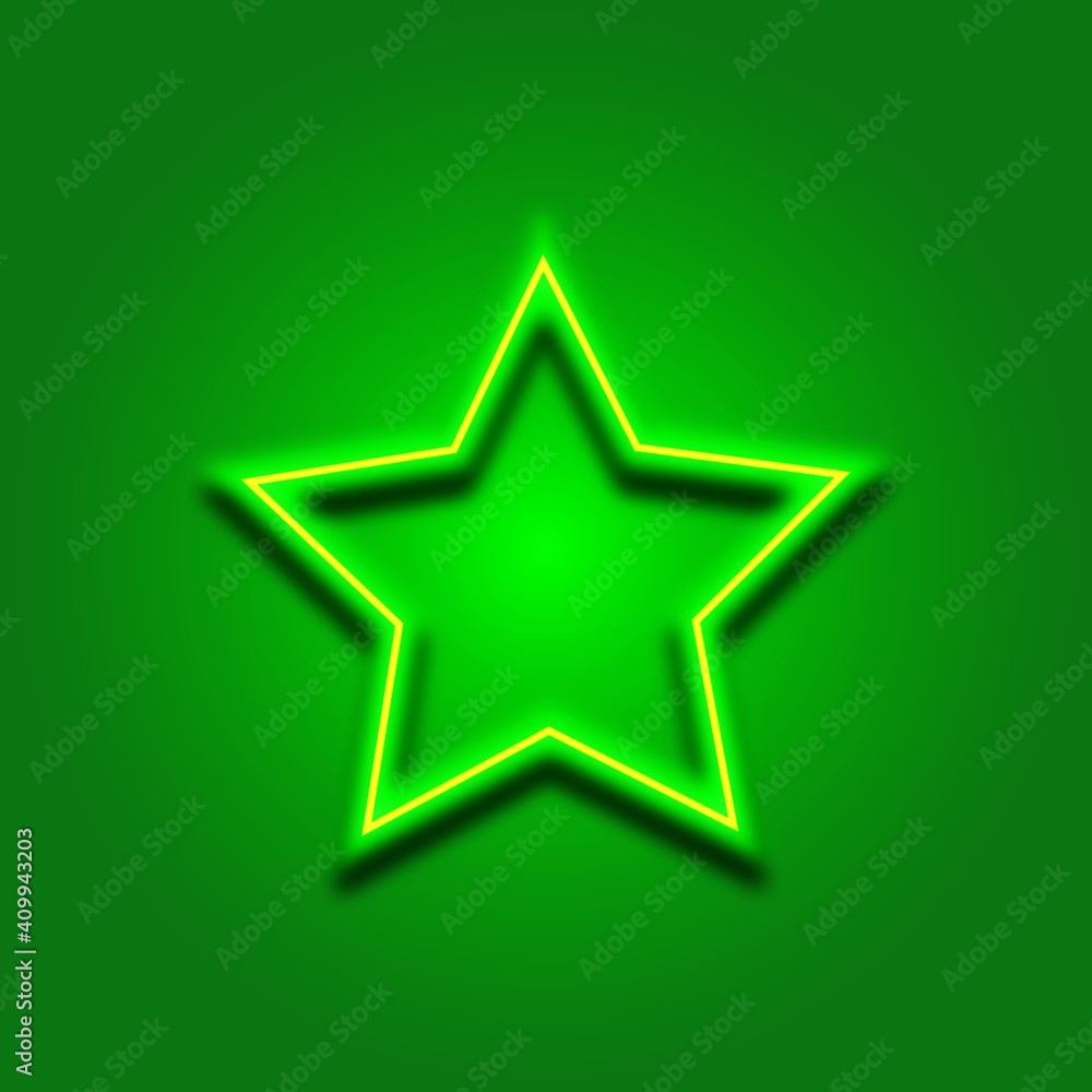 Fototapeta premium green neon star