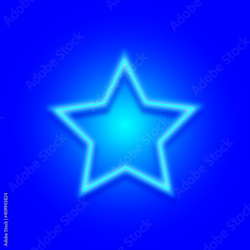 neon blue star
