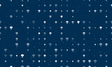 Seamless background pattern of evenly spaced white mushroom symbols of different sizes and opacity. Vector illustration on dark blue background with stars