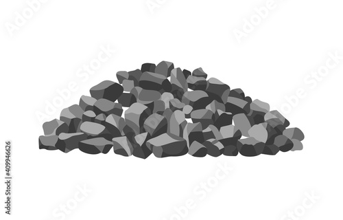 Heap building material. Heap of gravel. illustrations can be used for construction sites, works and industry gravel