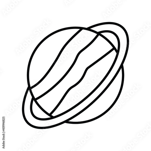 Saturn planet space line icon