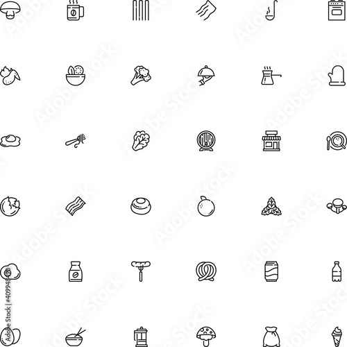 icon vector icon set such as: holder, abstract, grain, pressure, bag, waffle, butler, store, grilled, basil, roast, shape, quality, window, wild, eco, chinese, line icon, poison, household, brewed