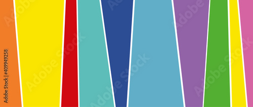 Banner aus bunten Streifen in knalligen Farben, leuchtende Farben, Frühlingsfarben, popart, pop art, Dekoration, Vektor, isoliert 