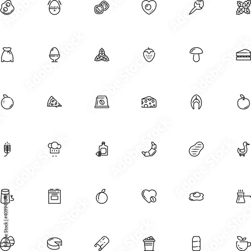 icon vector icon set such as: monochrome, minute, stove, pressure, simplicity, business, sedative, t-bone, decor, cocktail, pot, pizzeria, texture, fish, champignon, electrical, container, bbq