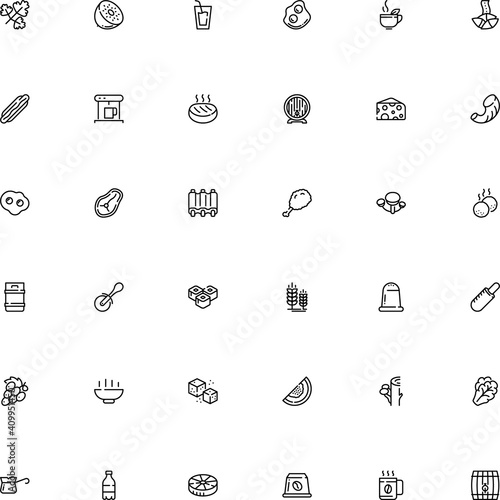 icon vector icon set such as: lettuce, cooked, drumstick, fortune, quality, silver, woods, water, brewery, mix, refined, colorful, smoke, penne, leaves, business, cannelloni, twig, gluten, soup, rye