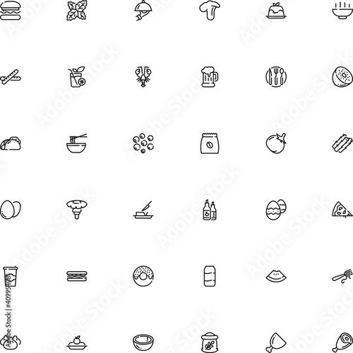 icon vector icon set such as: water, pannacotta, lager, symbols, hand, noodles, straw, toast, mexican, life, apple, medicine, glazed, asia, delicacy, culinary, sharp, brown, kiwifruit, craft, tequila