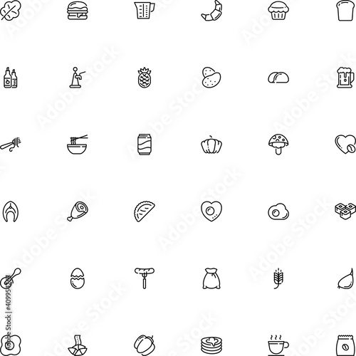 icon vector icon set such as: aromatic, sketch, exotic, pineapple, mayonnaise, recycle, plastic, noodles, cheese, packaging, line art, decorative, field, japanese, flavor, empanada, one, tequila