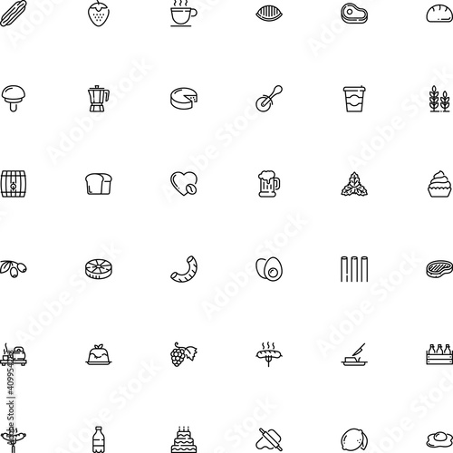 icon vector icon set such as: group, eating, head, disposable, circle, whiskey, farm, event, liter, candy, lover, mocha, dome, noodle, round, bean, oil, extra, ketchup, toast, pixel, omelet, brewing