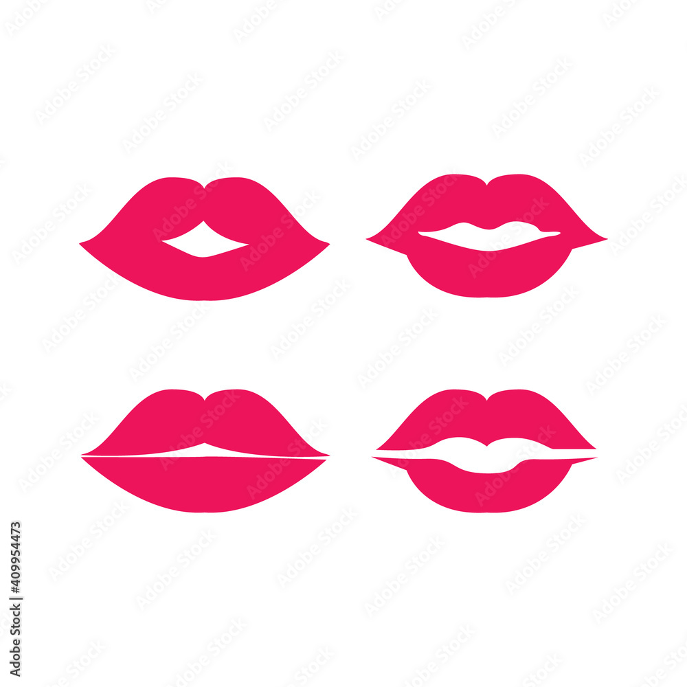 Lipstick kisses collection design isolated on white background Lipstick kisses collection design isolated on white background