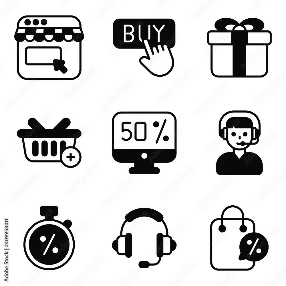 Cyber Monday icons Set of E-Commerce and Shopping related Vector Mixed Icons. Cyber Monday icons Set of E-Commerce and Shopping related Vector Mixed Icons.