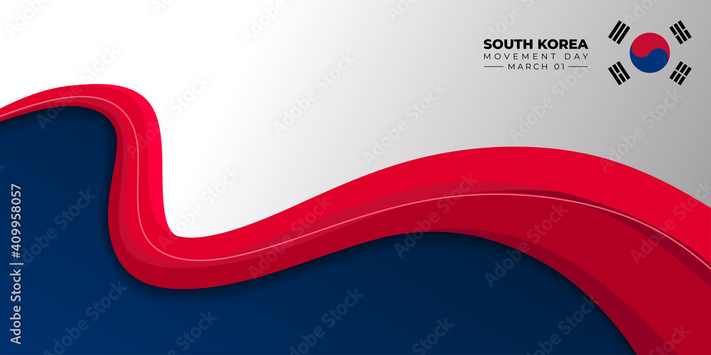 Fototapeta premium South Korea Independence movement day. Red and blue abstract background design. good template for South Korean national day design.