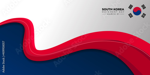 South Korea Independence movement day. Red and blue abstract background design. good template for South Korean national day design.