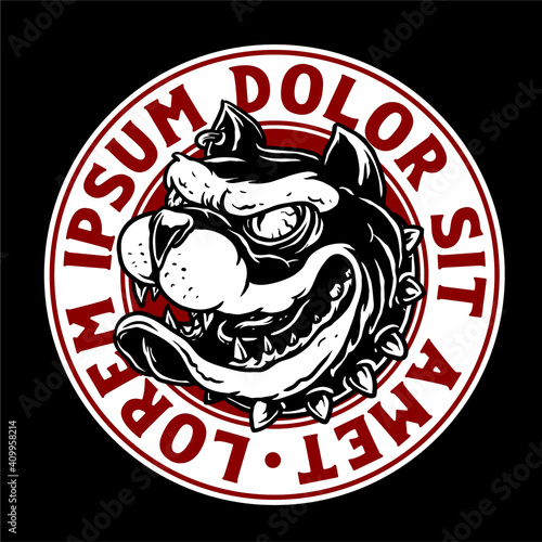 bulldog head vector badge design