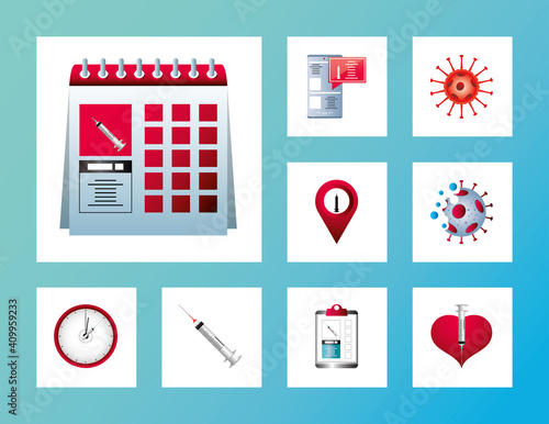 world vaccine covid 19 coronavirus schedule time clock syringe report icons
