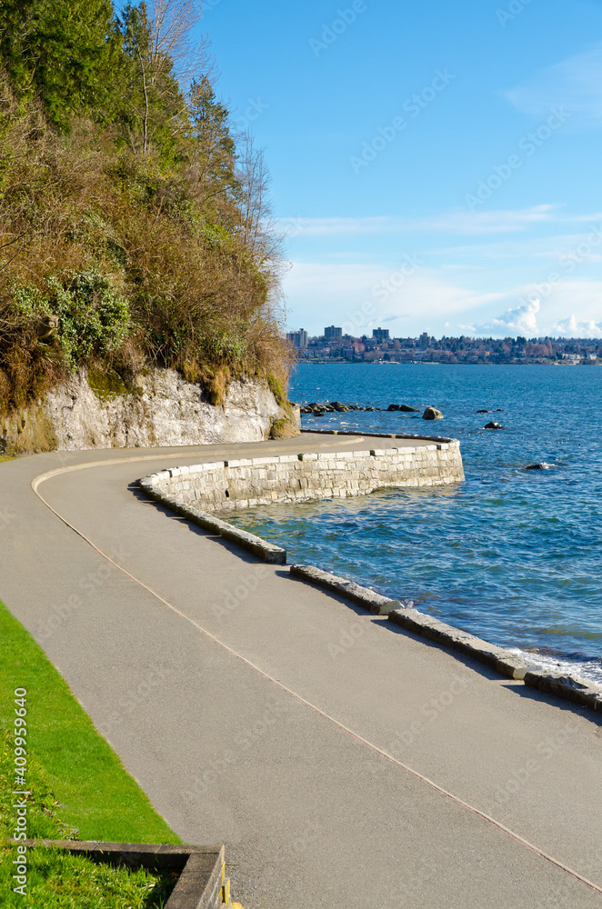 Sea walk at the Stanley Park at Downtown of Vancouver, Canada.