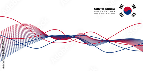 South Korea Independence movement day. Red and blue abstract background design. good template for South Korean national day design.