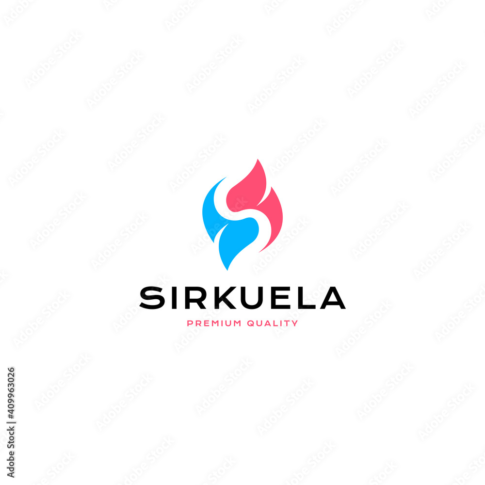 Letter S Fire logo design Letter S Fire logo design