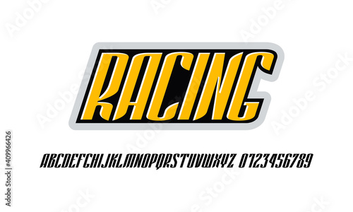 Compressed italic sans serif font