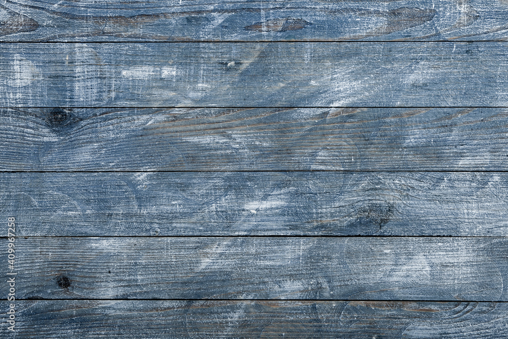 Naklejka premium Vintage blue wood background texture. Old painted wood wall