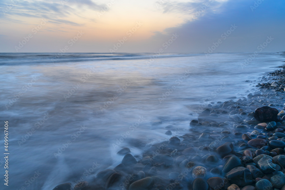 Sunrise on the Caspian Sea coast. Samur-Yalama National Park Sunrise on the Caspian Sea coast. Samur-Yalama National Park