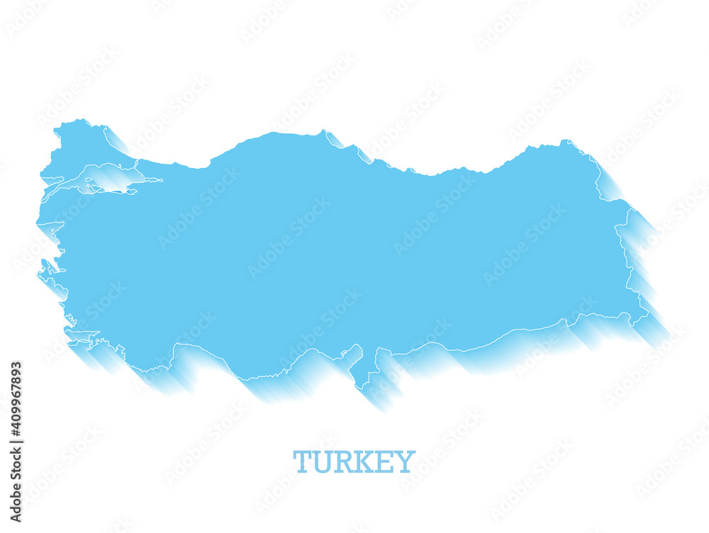 3D Turkey Map Isolated on white