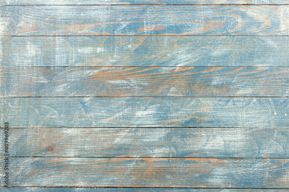 Obraz premium Vintage blue wood background texture. Old painted wood wall