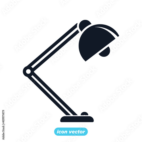 Table office lamp icon. Electrical bulb for workspace and workplace symbol vector illustration.