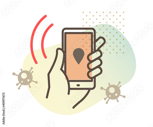 Using Contact Tracing App for Coronavirus - Icon