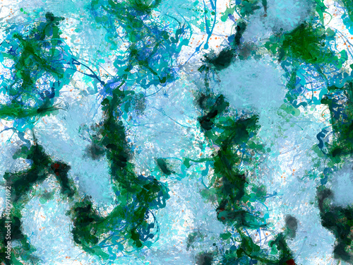 blue green blue white pastel pattern splashes dark dips texture