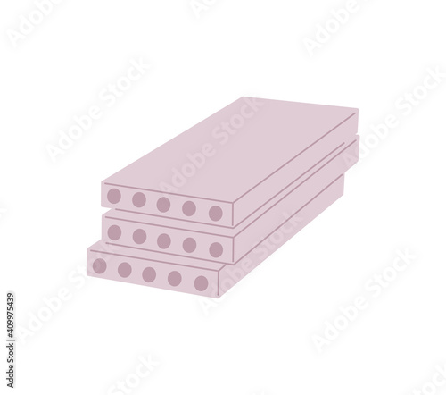 Concrete slabs for building constrution, flat vector illustration isolated.