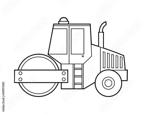 Coloring book for kids, Road roller