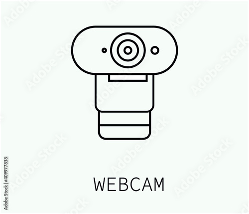 webcam vector icon.  Editable stroke. Symbol in Line Art Style for Design, Presentation, Website or Apps Elements, Logo. Pixel vector graphics - Vector
