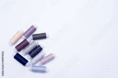 Multi-colored yarns. Sewing kit.