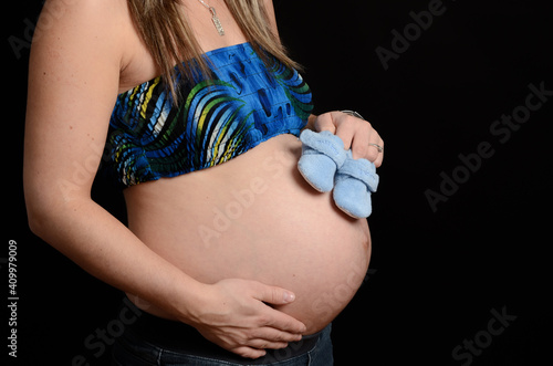 woman holding belly