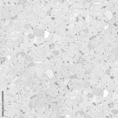 Cool seamless terrazzo pattern of marble-mosaic  natural concrete floor. Trendy texture for flooring and facades. Colorful hand made template with beautiful natural stones.