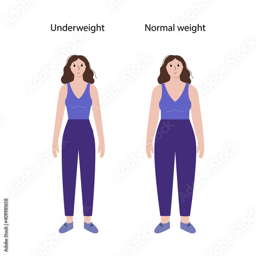 Woman anorexia concept