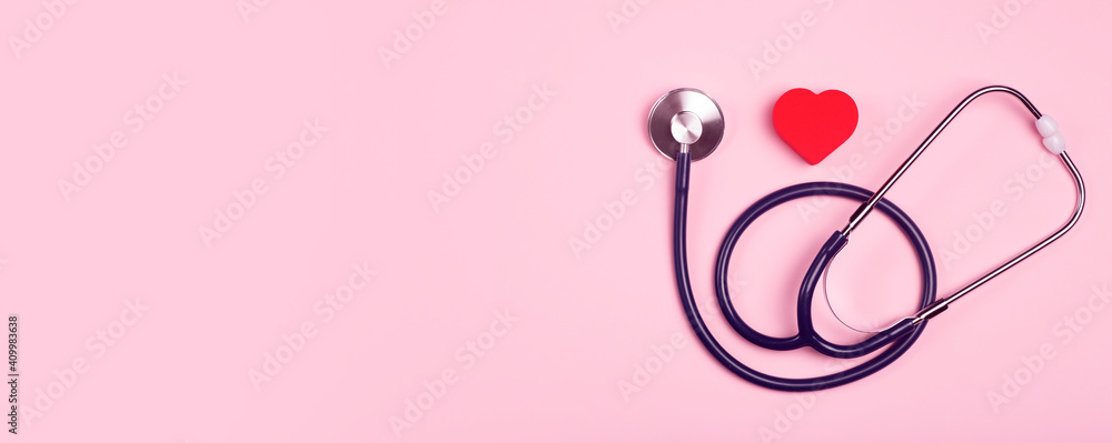 World heart day banner background. Heart as a symbol of health