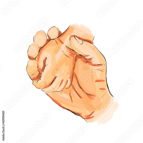 Happy Father's Day. Father holding child's hand