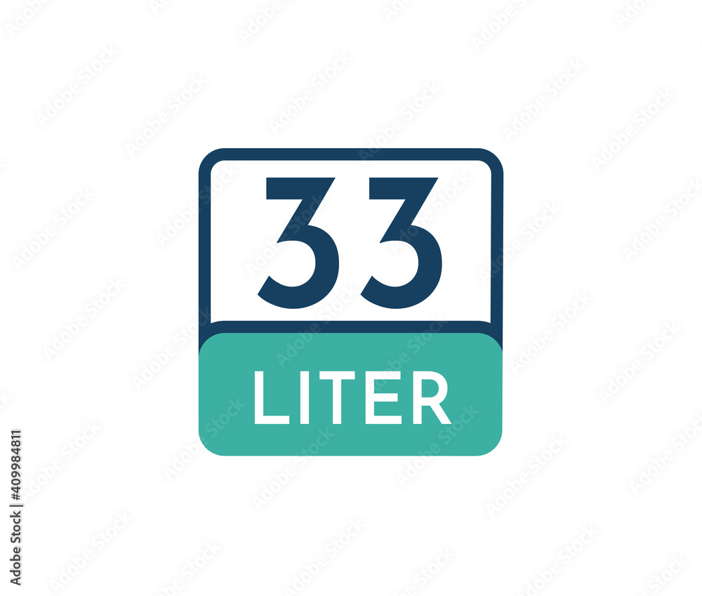 33 liters icon vector illustration 33 liters icon vector illustration