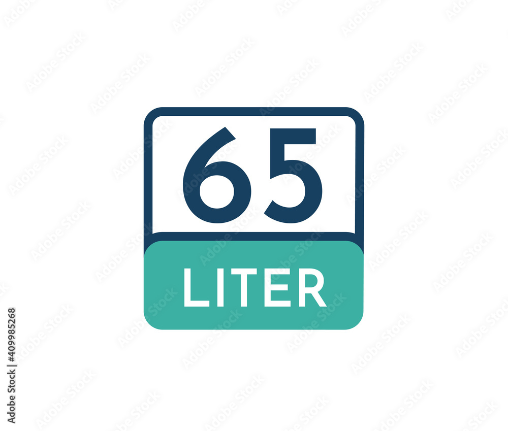 65 liters icon vector illustration 65 liters icon vector illustration