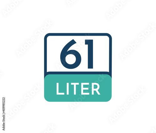 61 liters icon vector illustration