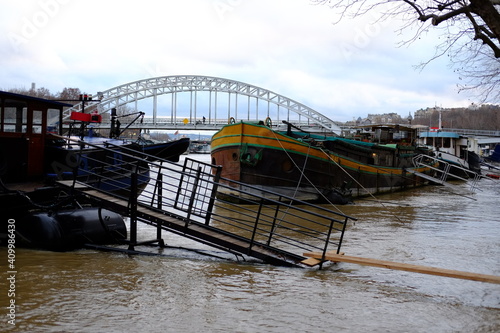 Photography The Seine river in flood (1st February 2021, Paris - France)