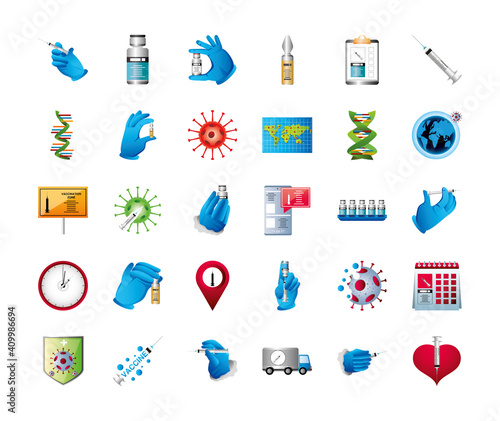 world vaccine covid 19 coronavirus protective immunization vaccination icons