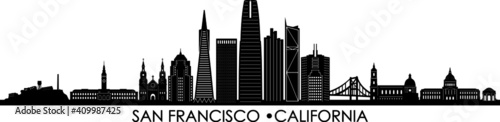 Obraz na płótnie SAN FRANCISCO California SKYLINE City Silhouette
w salonie