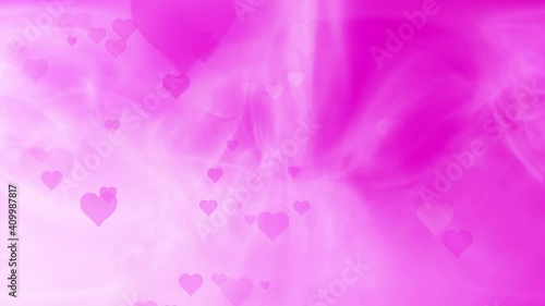beautiful pink hearts motion on artistic blurred animation background. Concept Valentine's Day copy space greeting card.